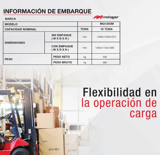 Paquete 10 ton Inverter Mirage Medidas y peso .webp
