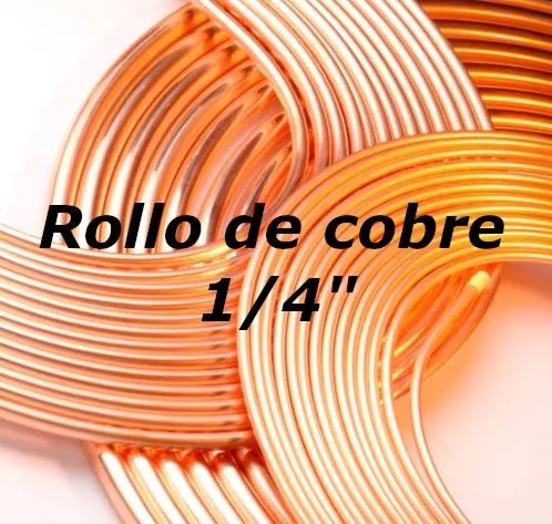 Tubería de Cobre Flexible 1/4 Grado ACR para Aire Acondicionado
