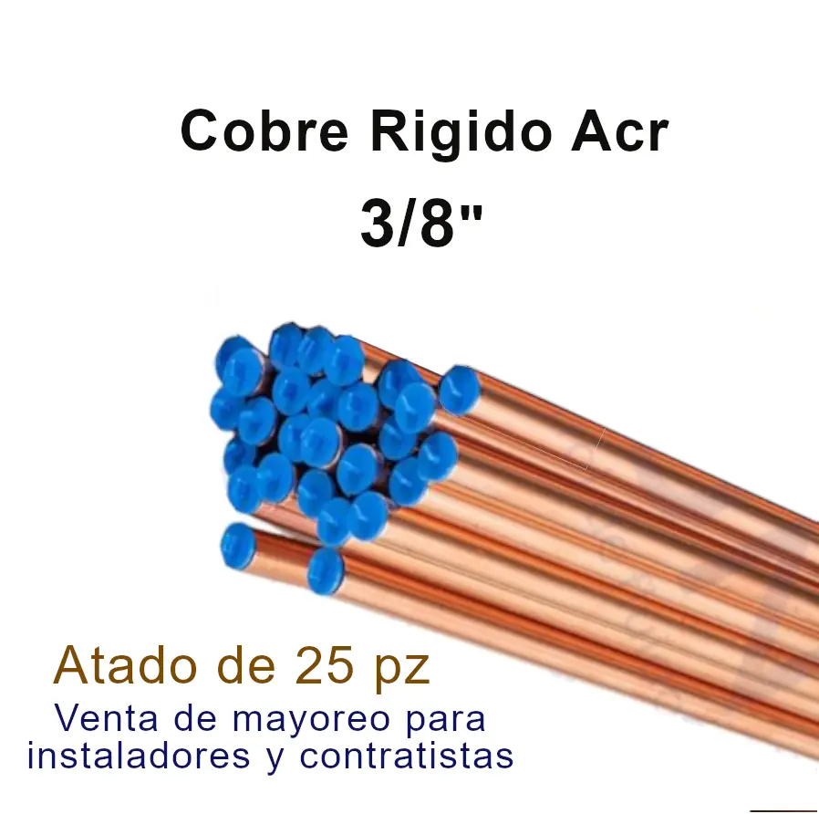 Tubería de Cobre Rígida 3/8 Grado ACR para Aire Acondicionado