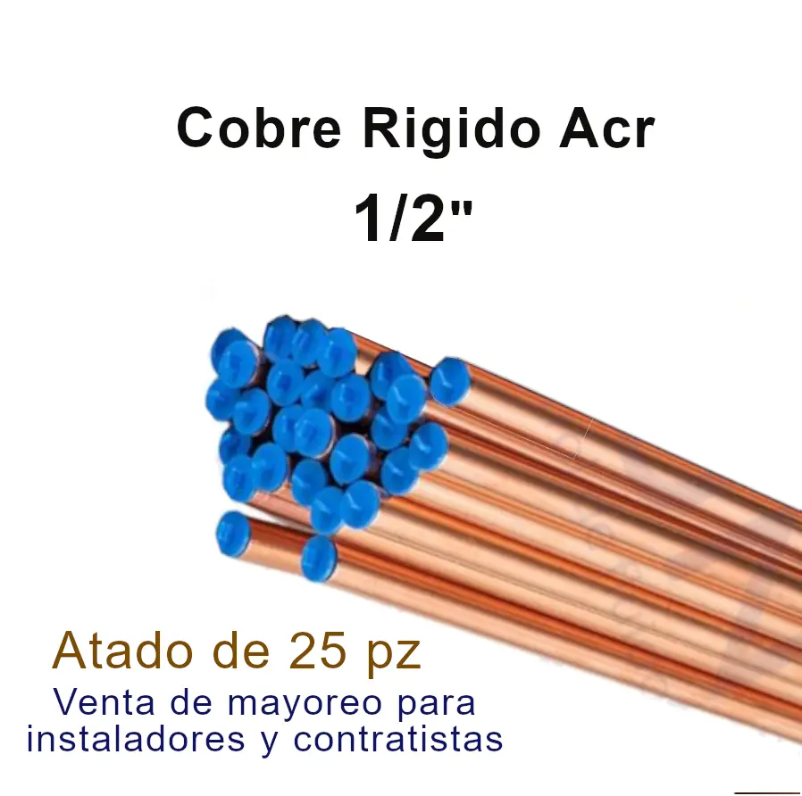 Tubería de Cobre Rígida 1/2 Grado ACR para Sistemas HVAC