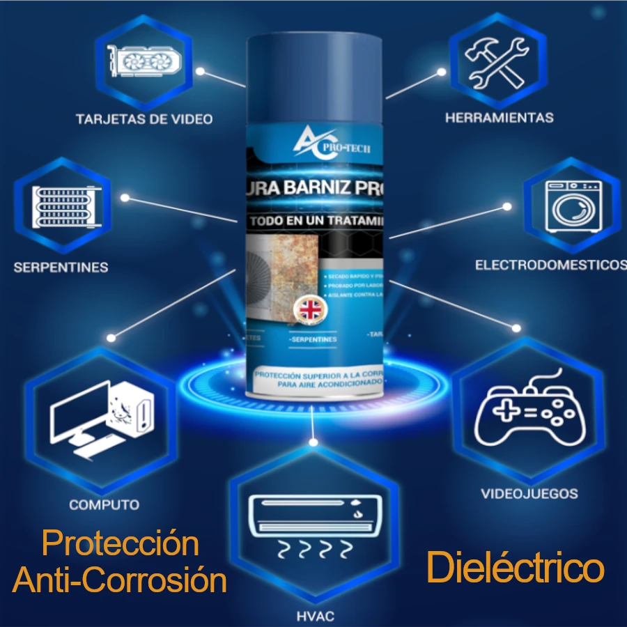 [Spray ACPRO-TECH] Inhibidor de corrosión para HVAC, Serpentines y tarjetas (dieléctrico)