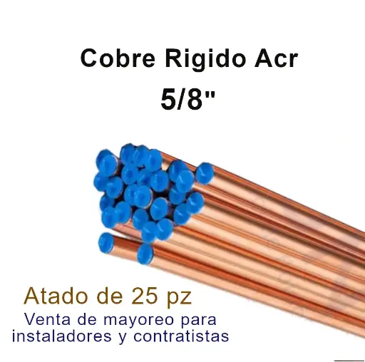 [CobreACR] Tubería de Cobre Rígida 5/8 Grado ACR para Aire Acondicionado