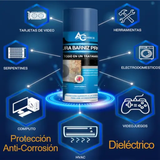 [Spray ACPRO-TECH] Inhibidor de corrosión para HVAC, Serpentines y tarjetas (dieléctrico)